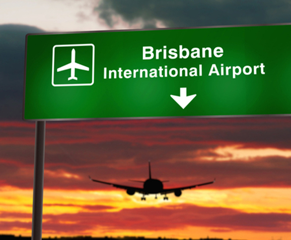 brisbane international airport sign